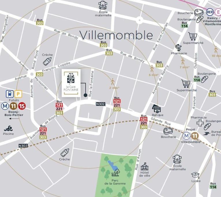 Appartamento Charme Citadin Villemomble Esterno foto